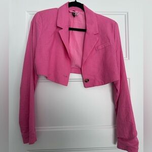 H&M Bright Pink Cropped Blazer